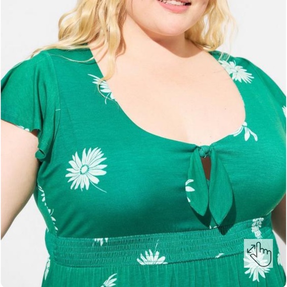 Plus TORRID Super Soft Tie Front Keyhole Babydoll Top 1X - Picture 2 of 7